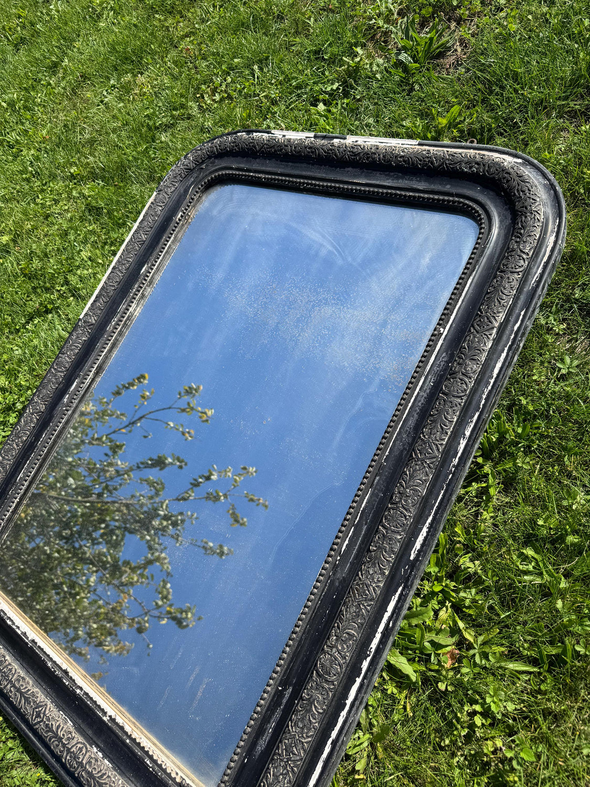 Miroir noir ancien Louis Philipe Style
