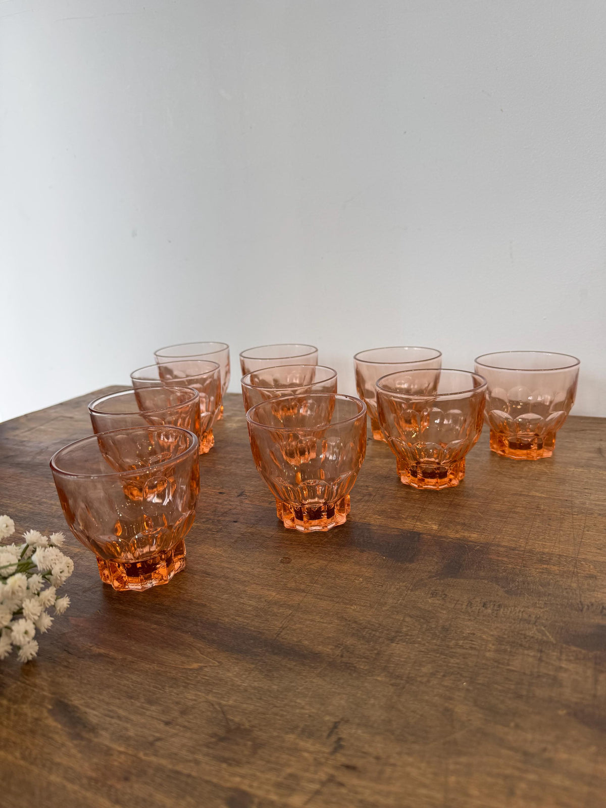 Verres rosaline vintage France