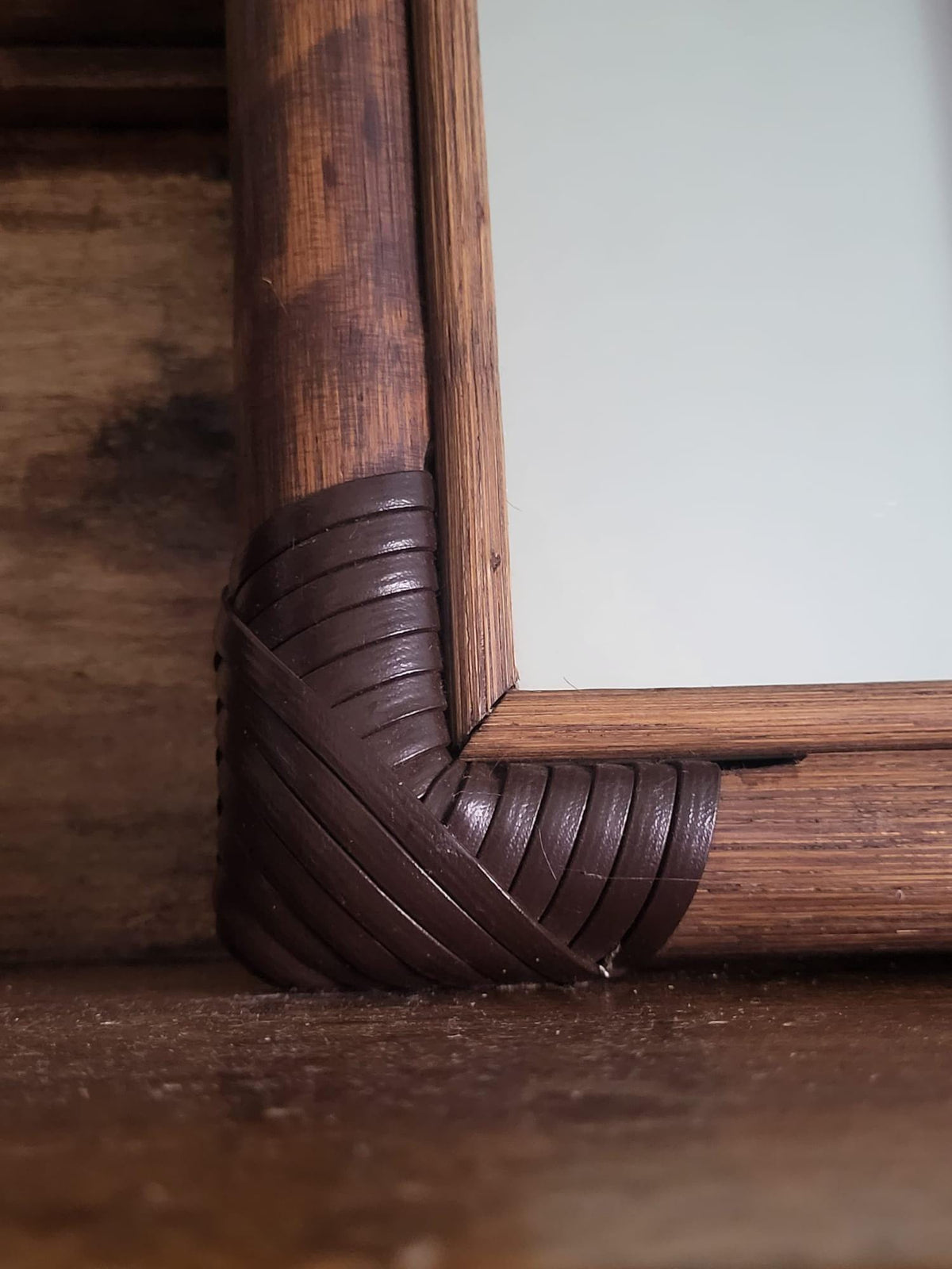 Miroir bambou rotin vintage