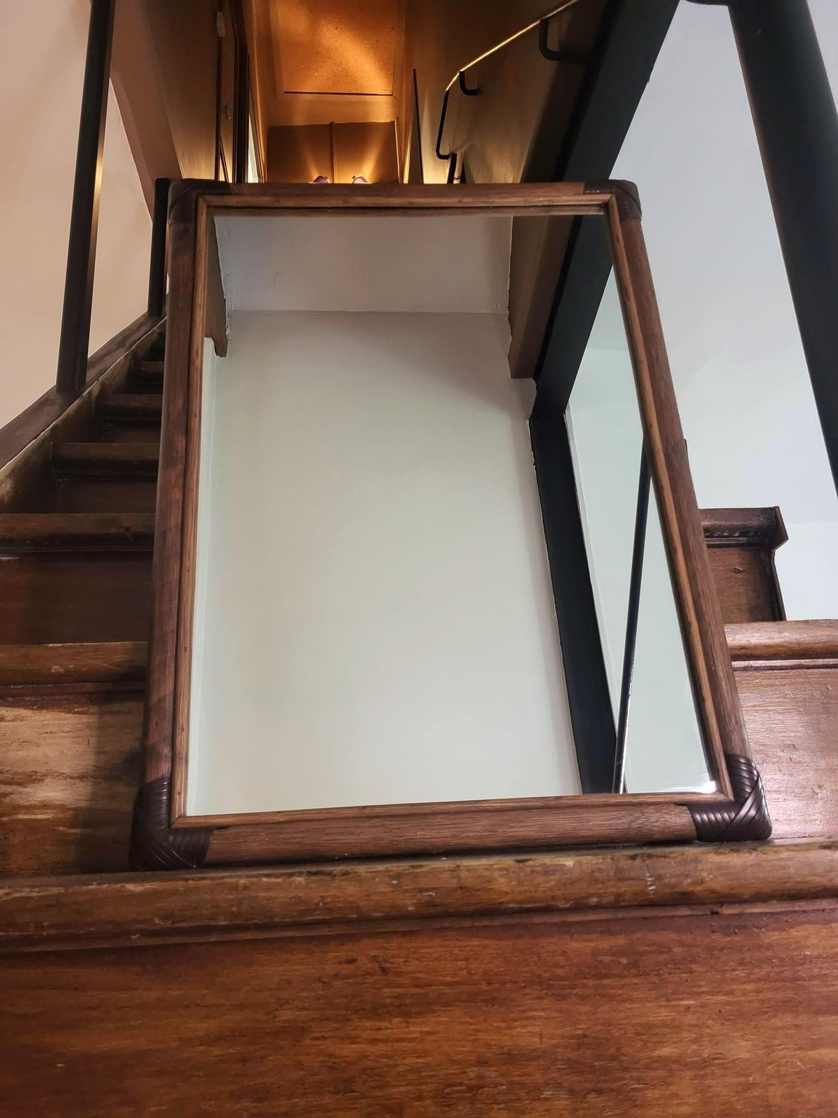 Miroir bambou rotin vintage