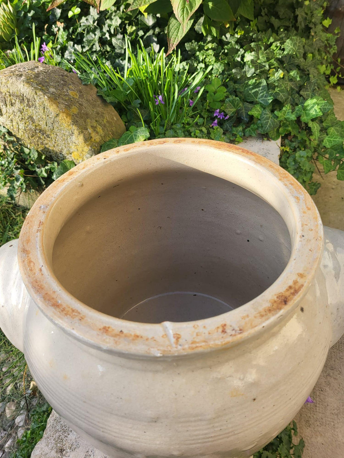 Ancien pot à confit pot en grès