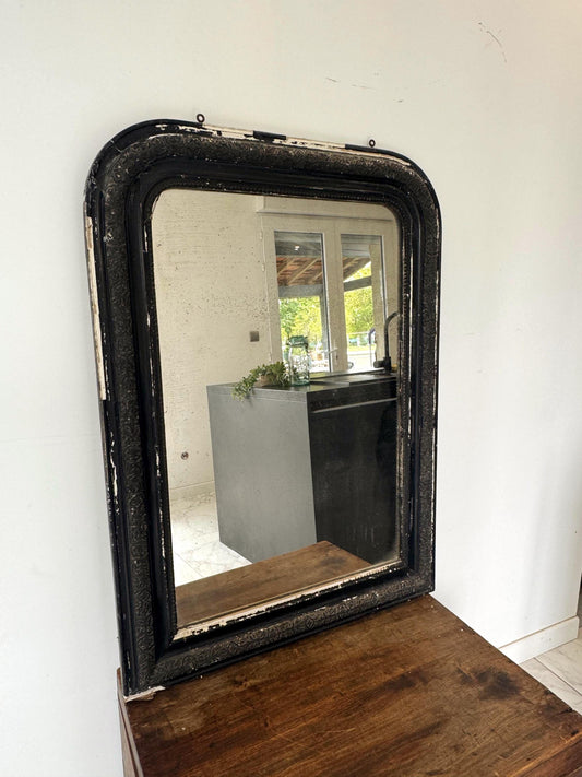 Miroir noir ancien Louis Philipe Style