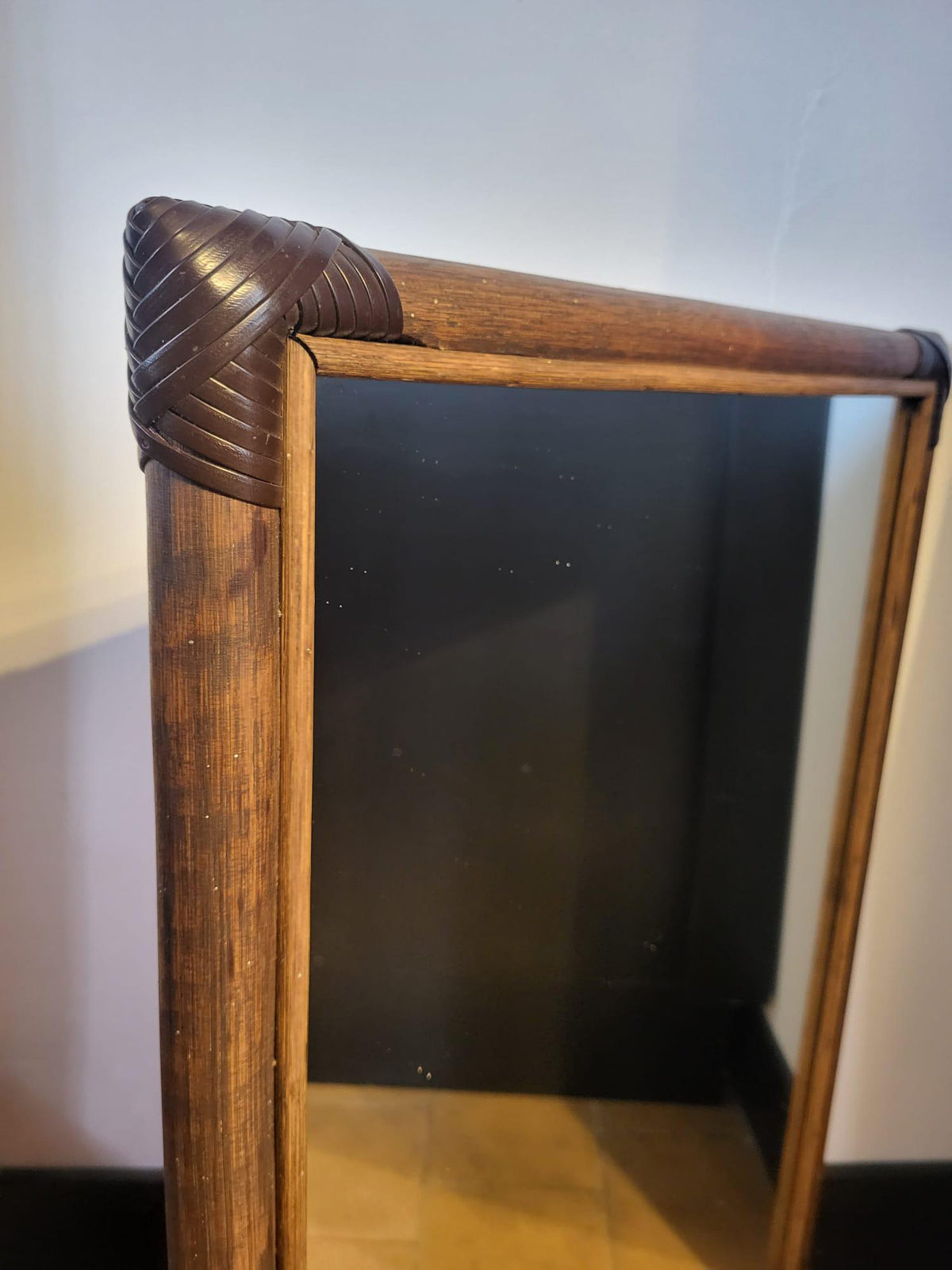 Miroir bambou rotin vintage
