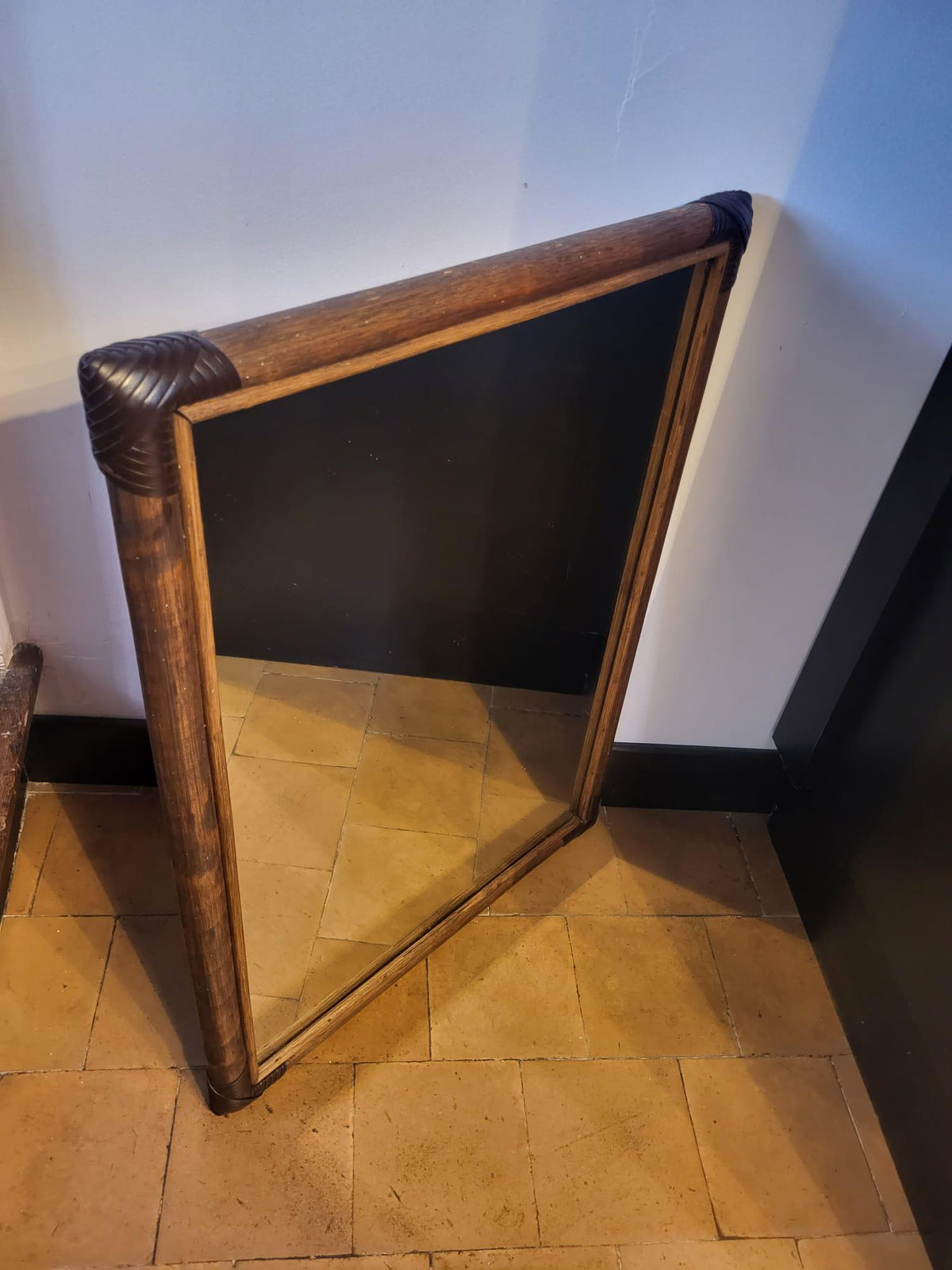Miroir bambou rotin vintage