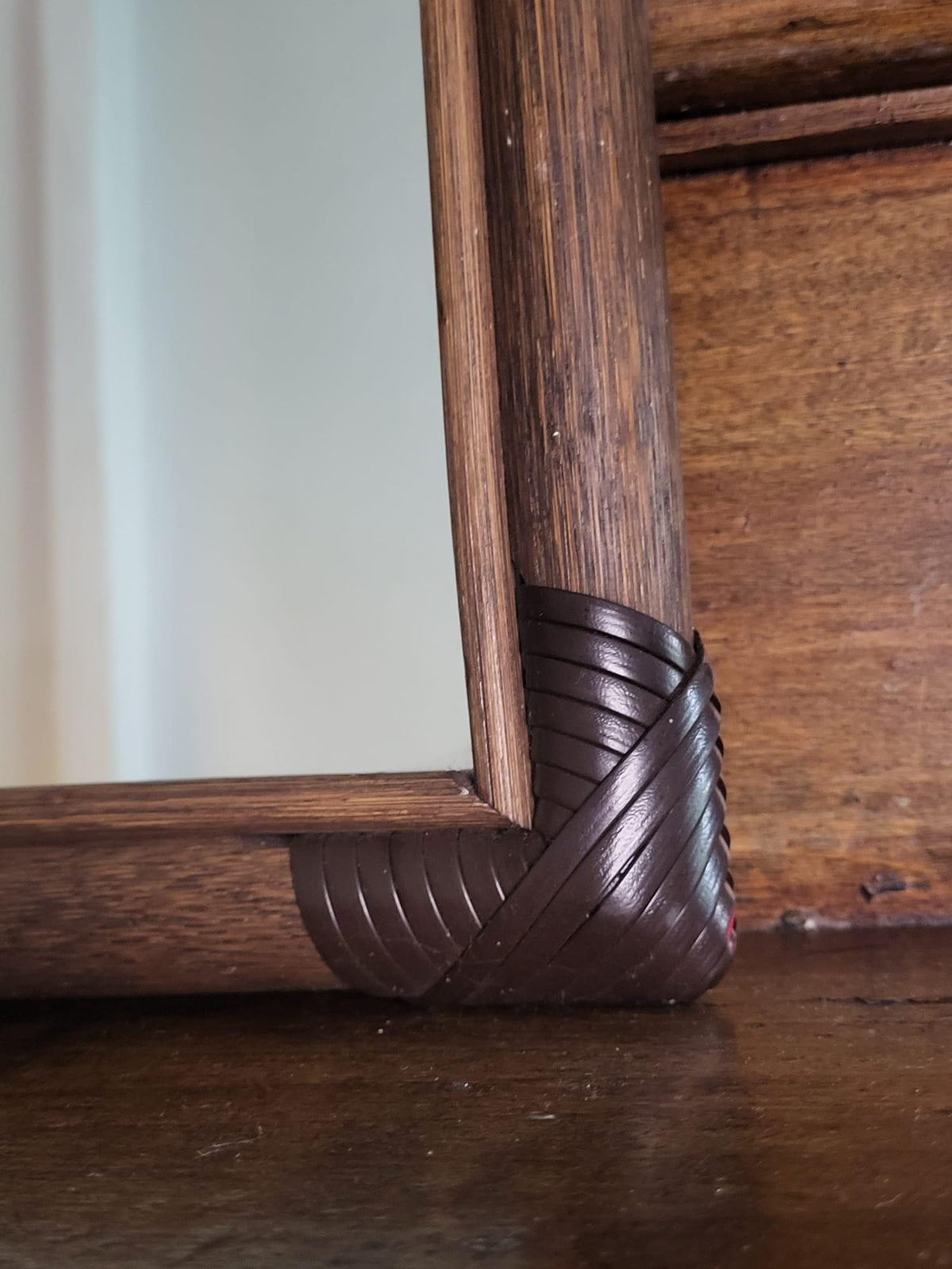 Miroir bambou rotin vintage
