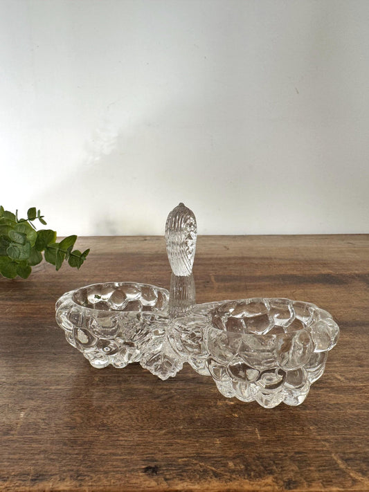 Salière poivrière verre ancienne