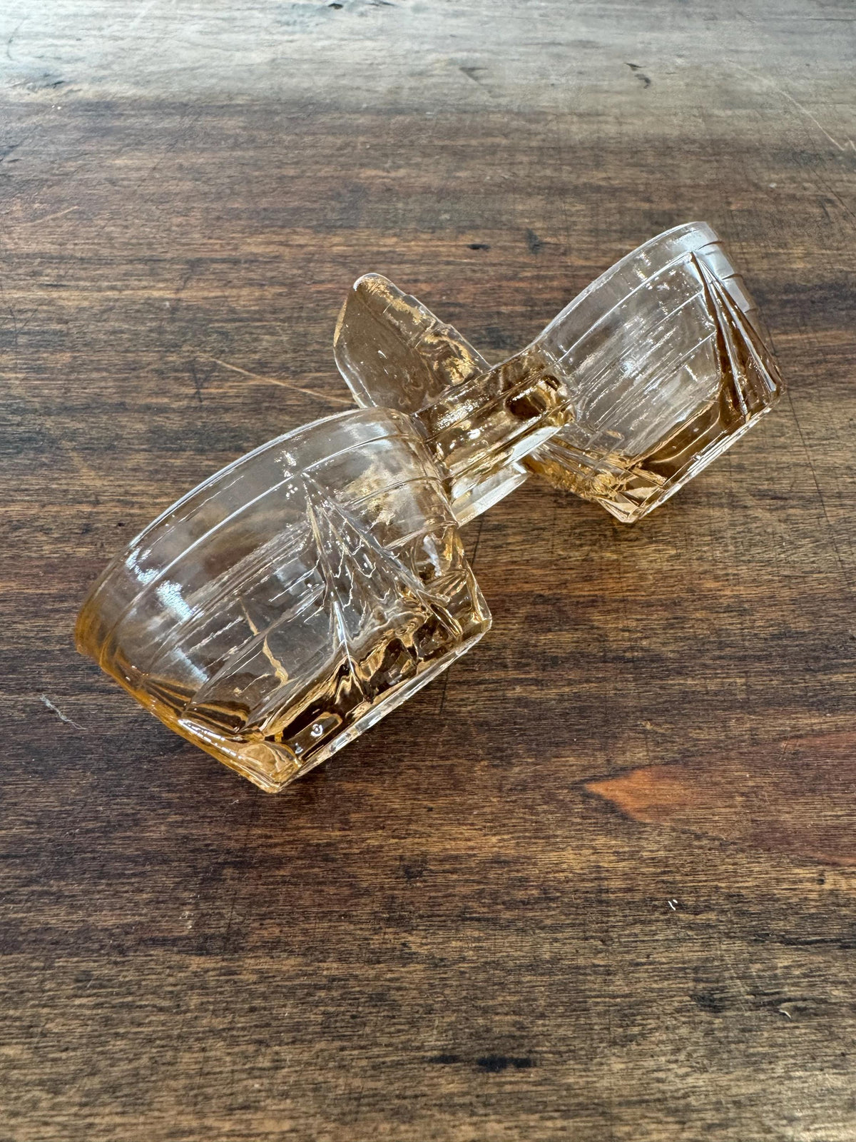Salière poivrière verre rose vintage