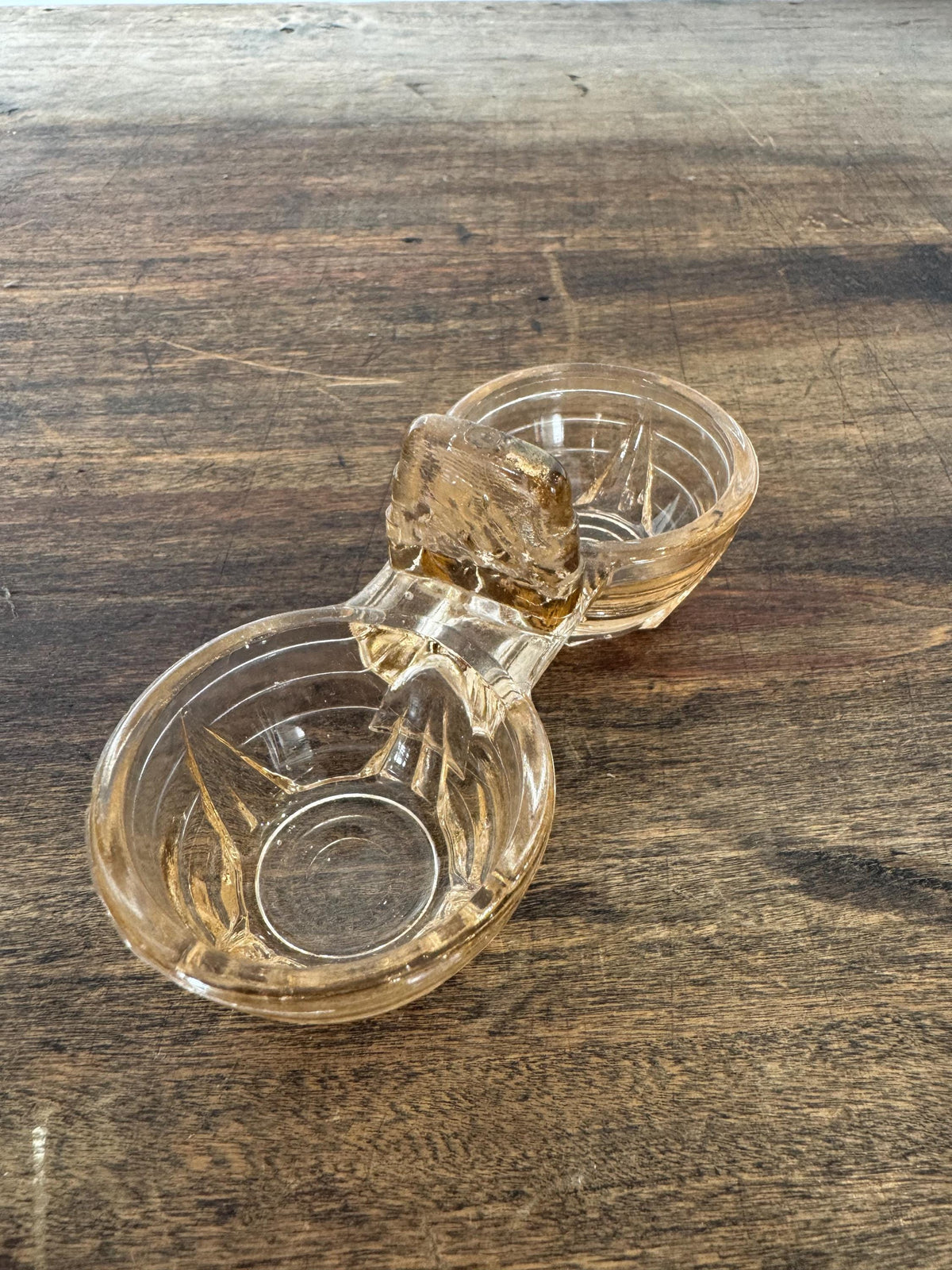 Salière poivrière verre rose vintage