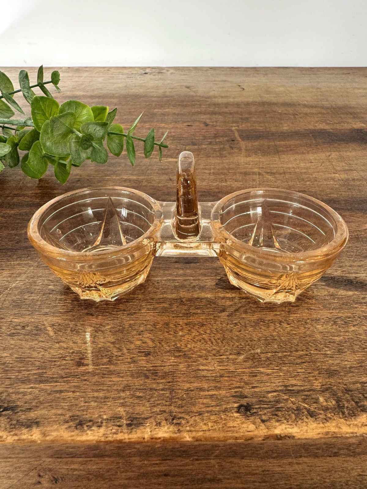 Salière poivrière verre rose vintage
