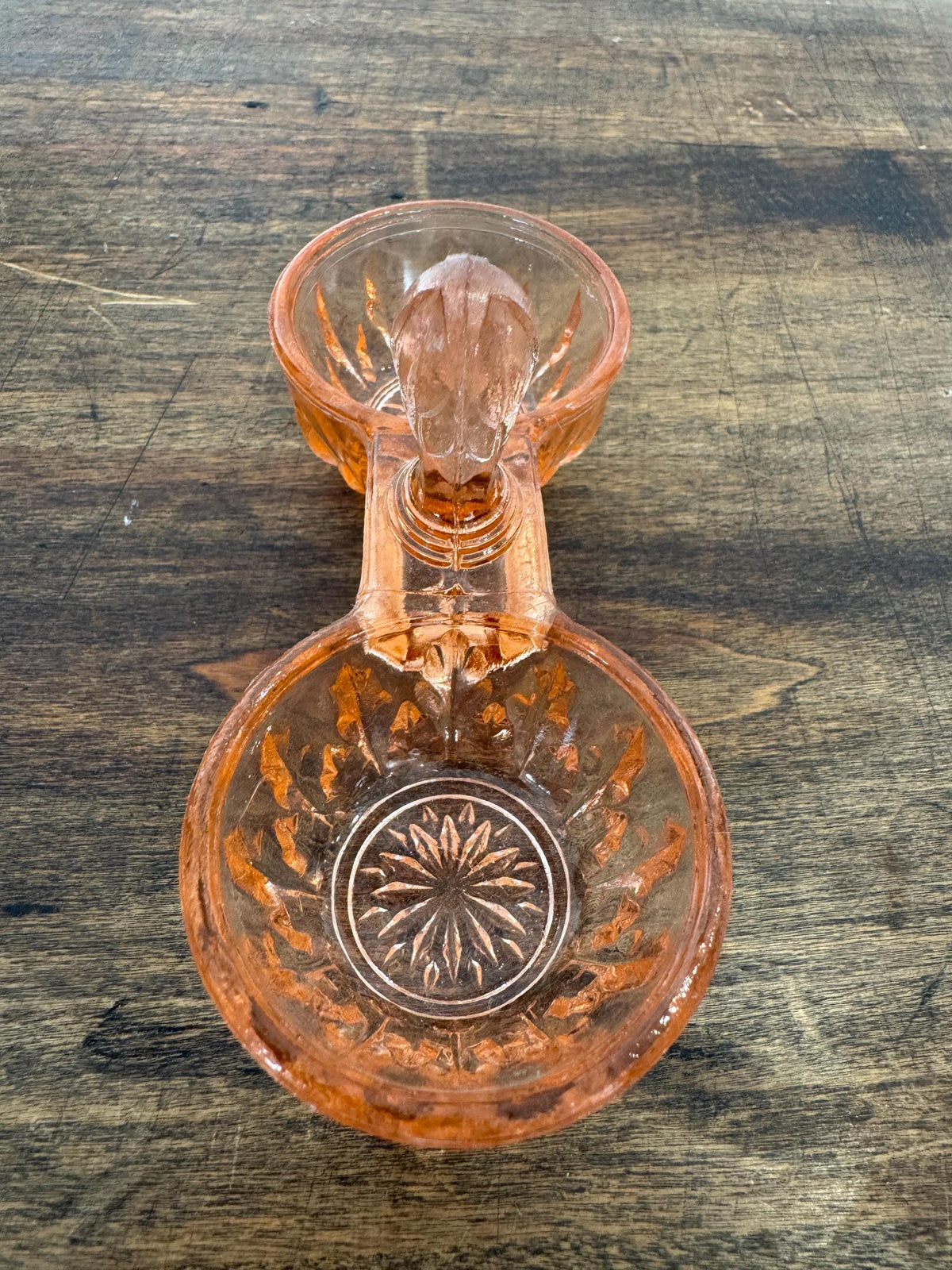 Salière poivrière verre rose vintage