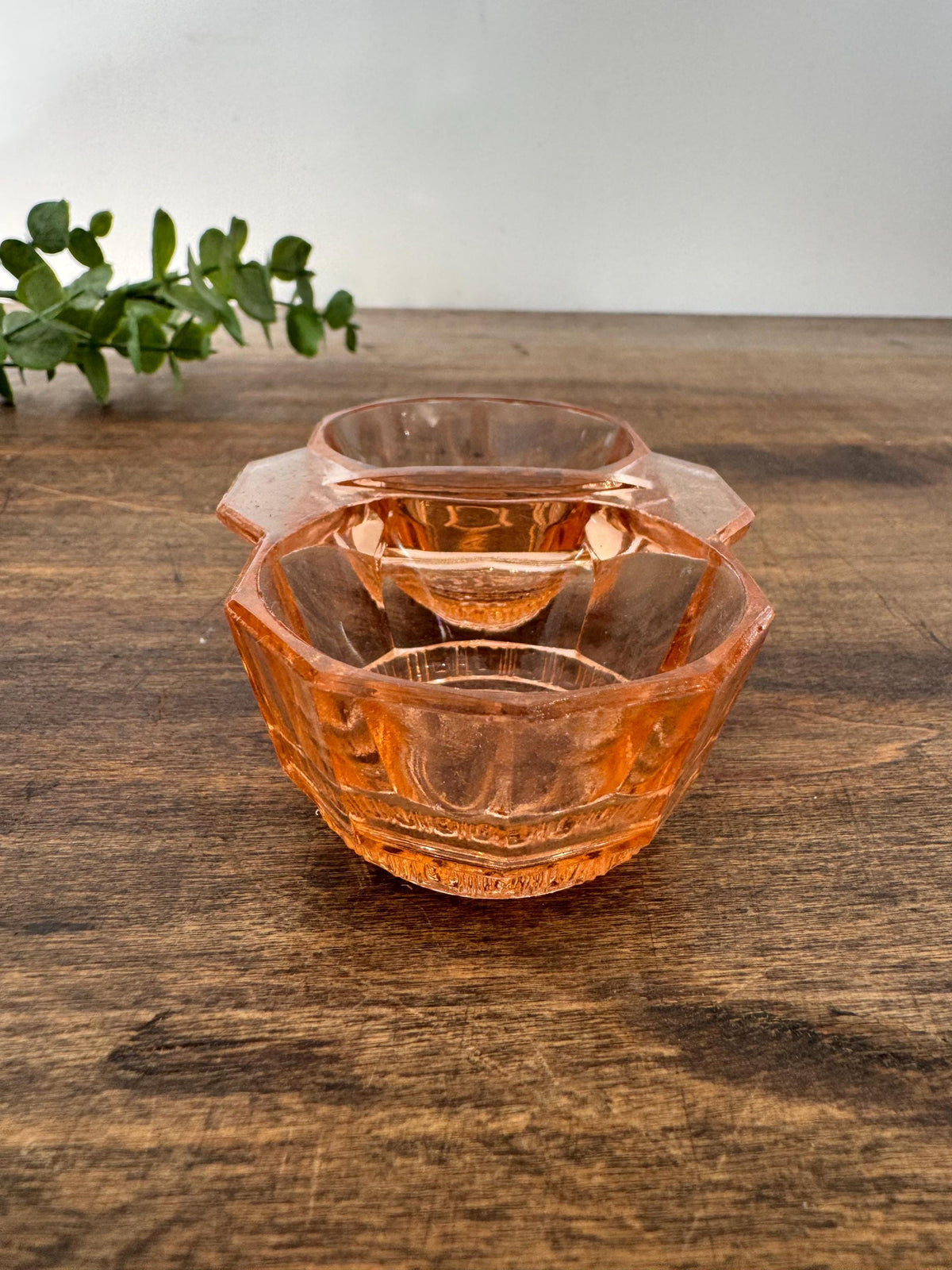 Salière poivrière verre rose vintage