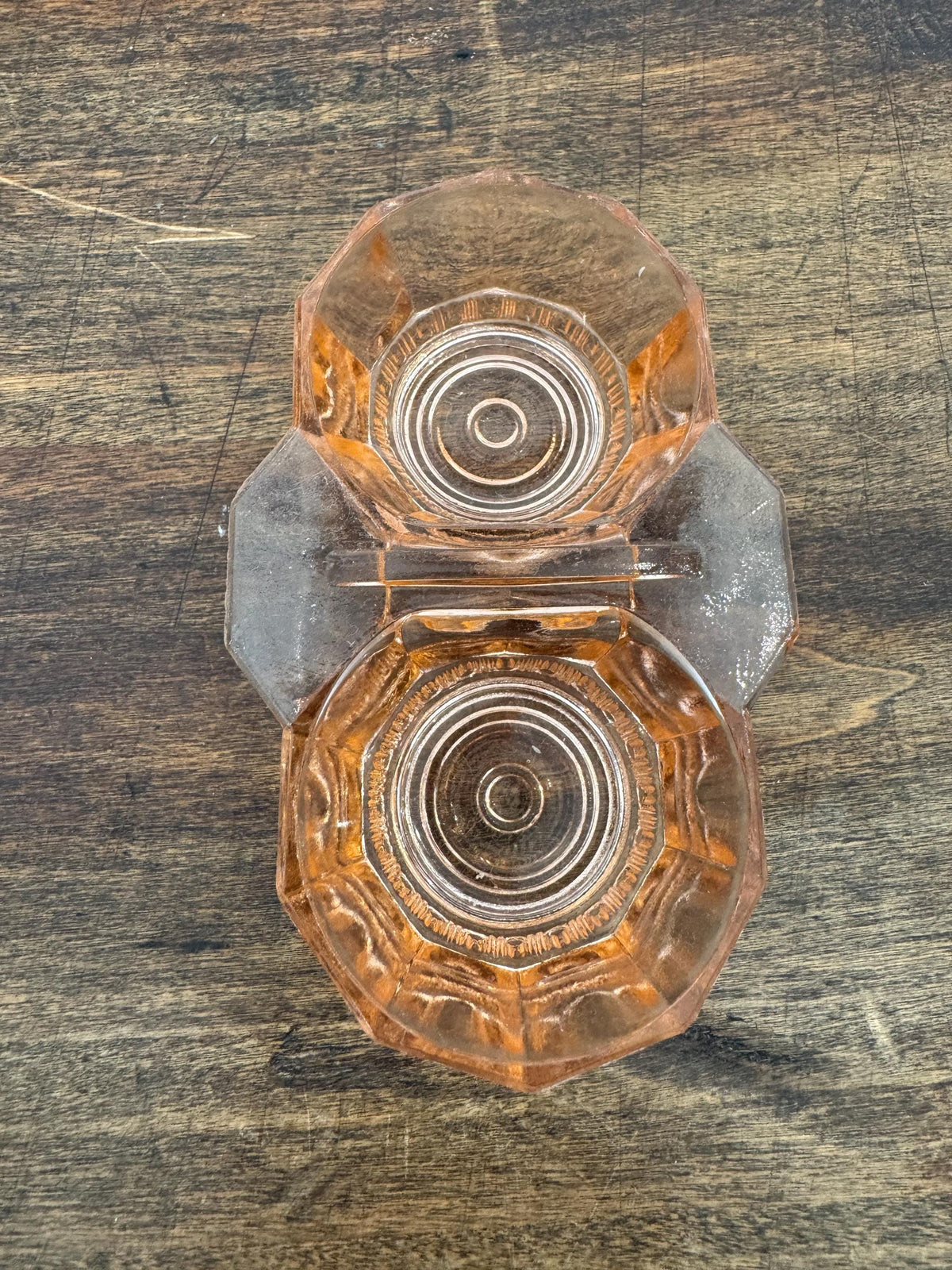 Salière poivrière verre rose vintage