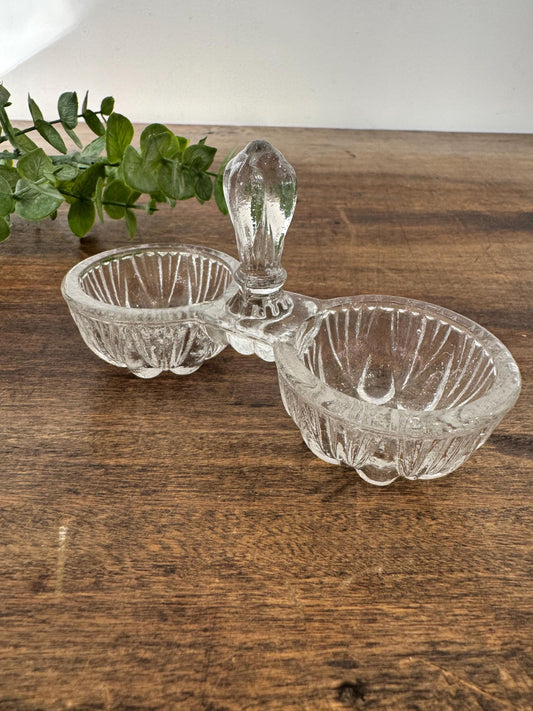 Salière poivrière verre ancienne