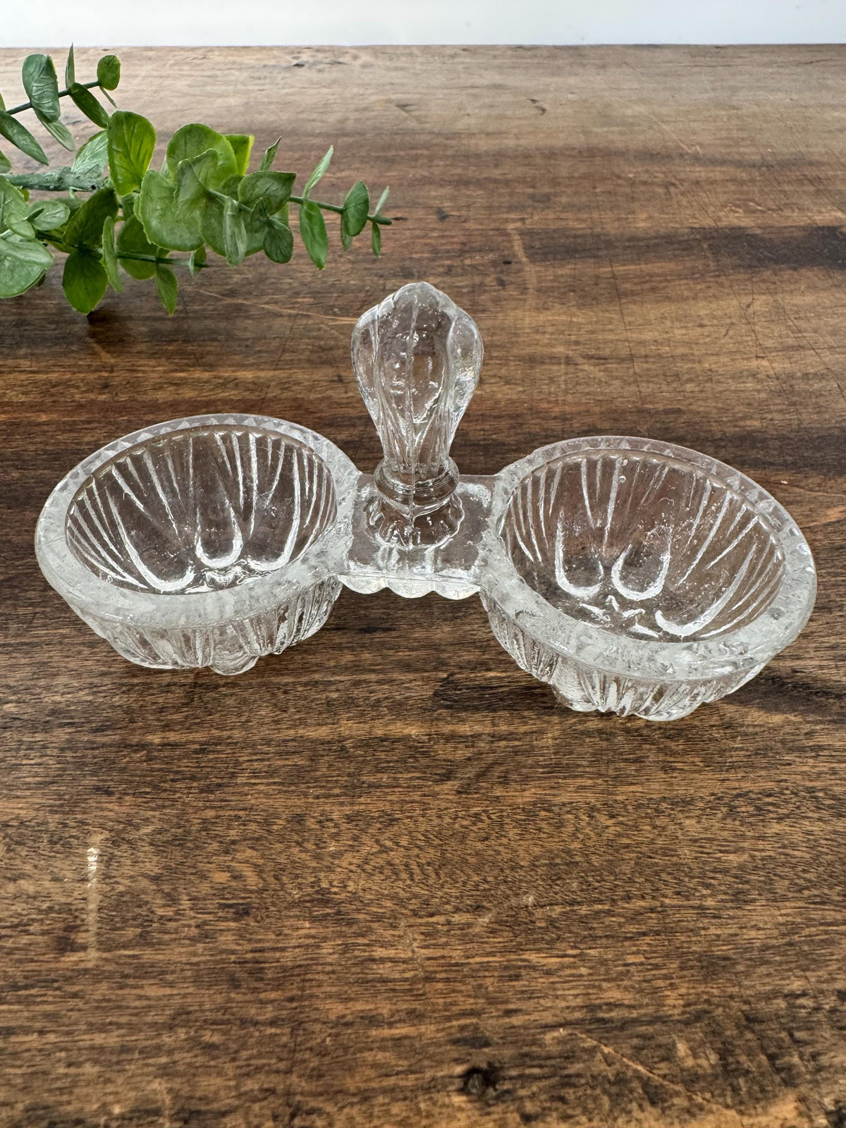 Salière poivrière verre ancienne
