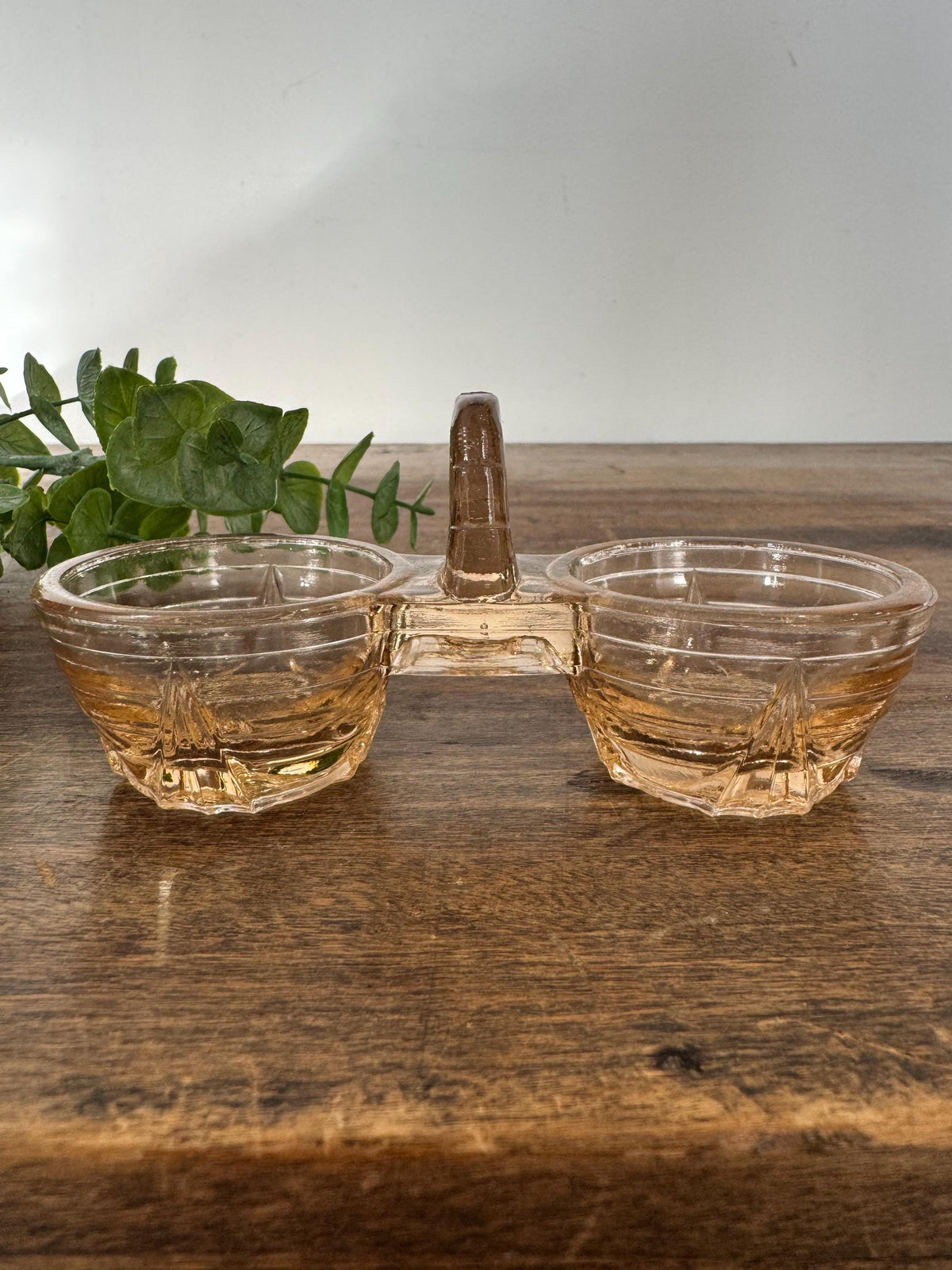 Salière poivrière verre rose vintage