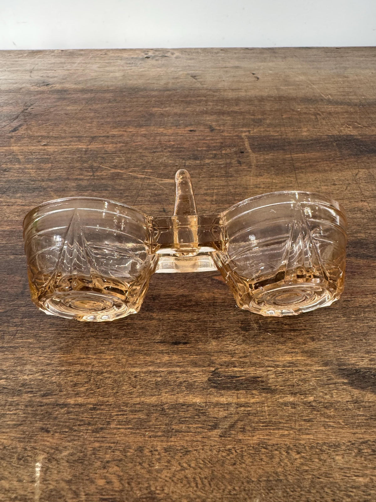 Salière poivrière verre rose vintage