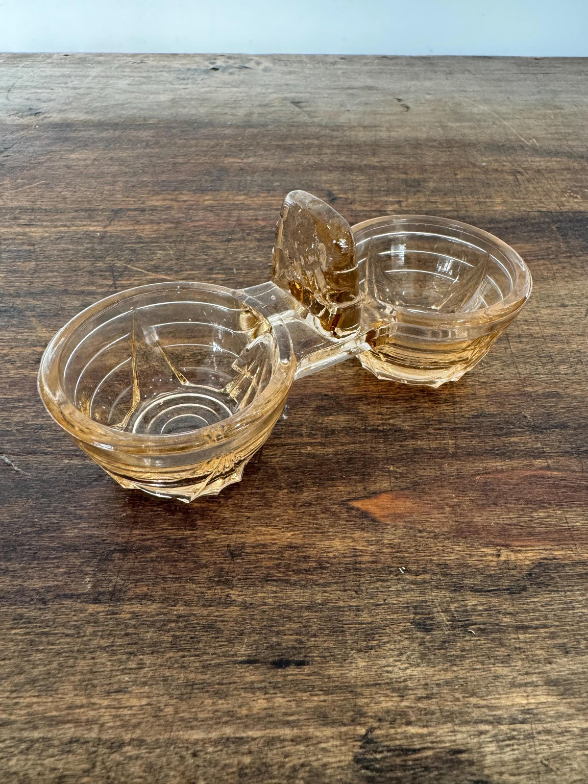 Salière poivrière verre rose vintage