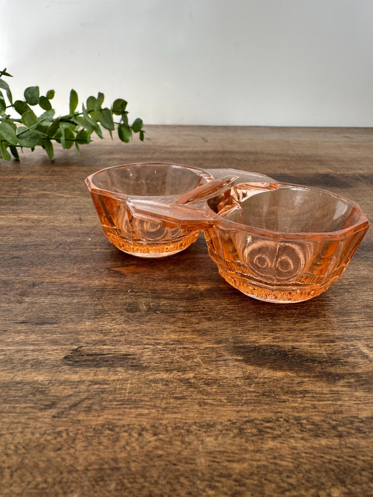 Salière poivrière verre rose vintage