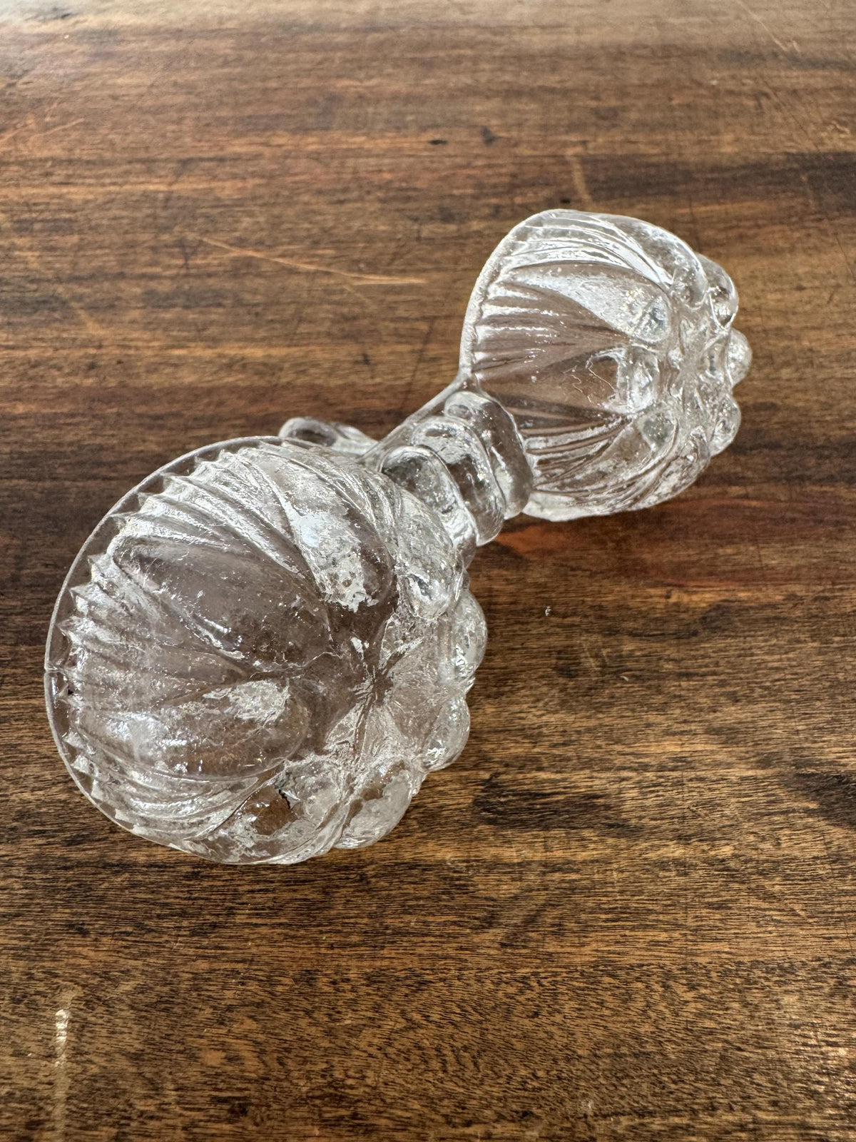 Salière poivrière verre ancienne