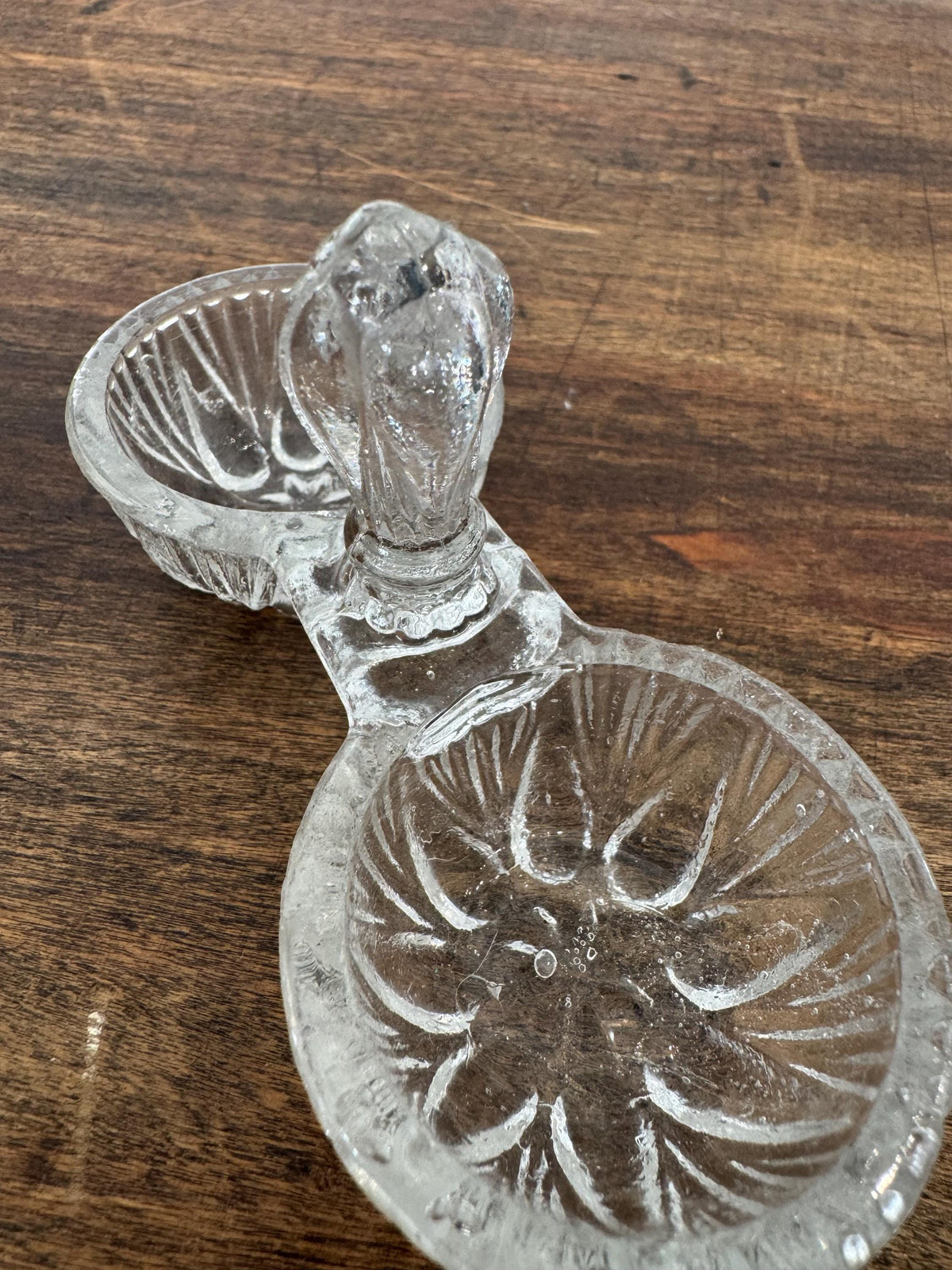 Salière poivrière verre ancienne