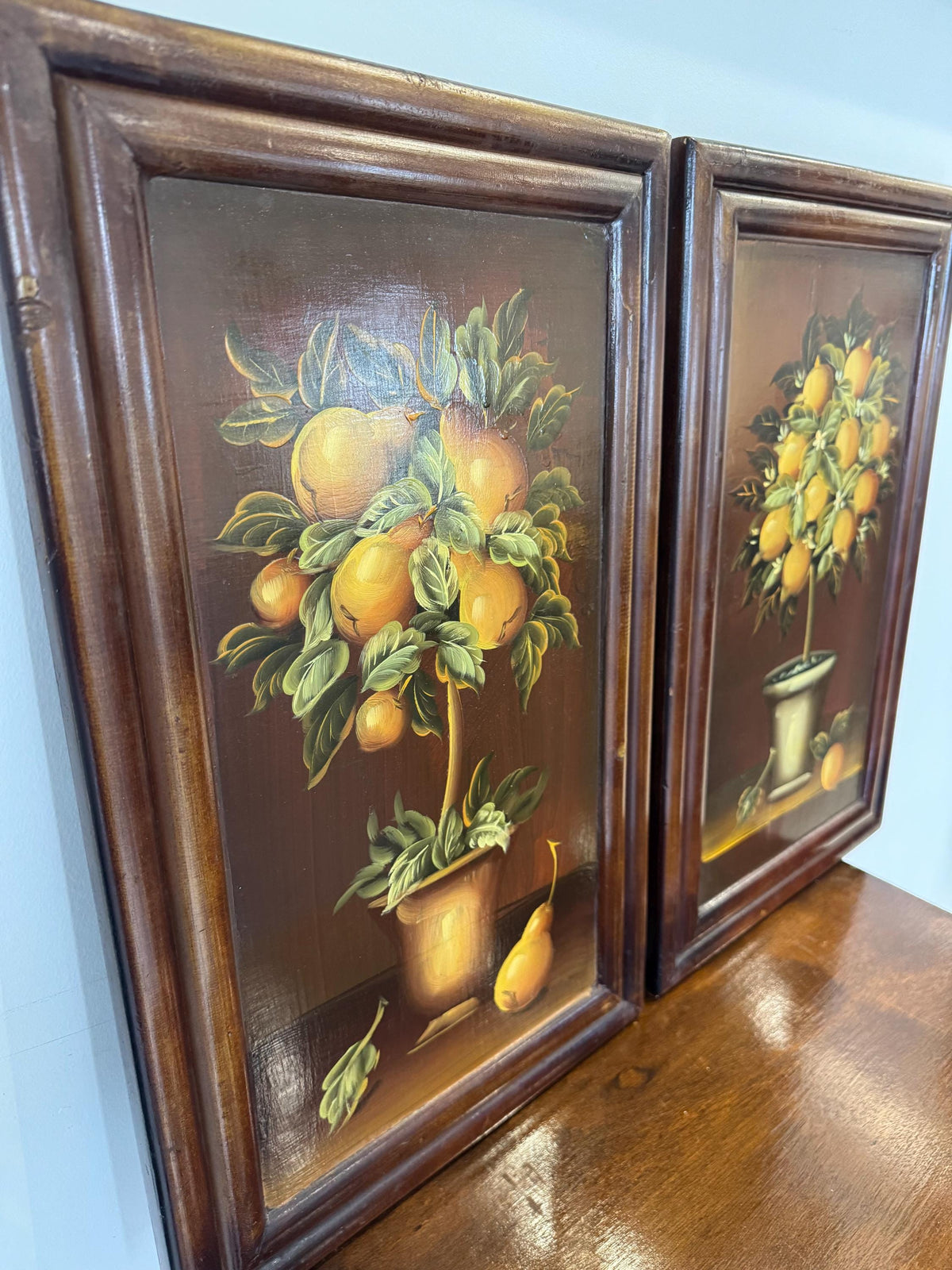 Tableau oranger peinture cadre bois