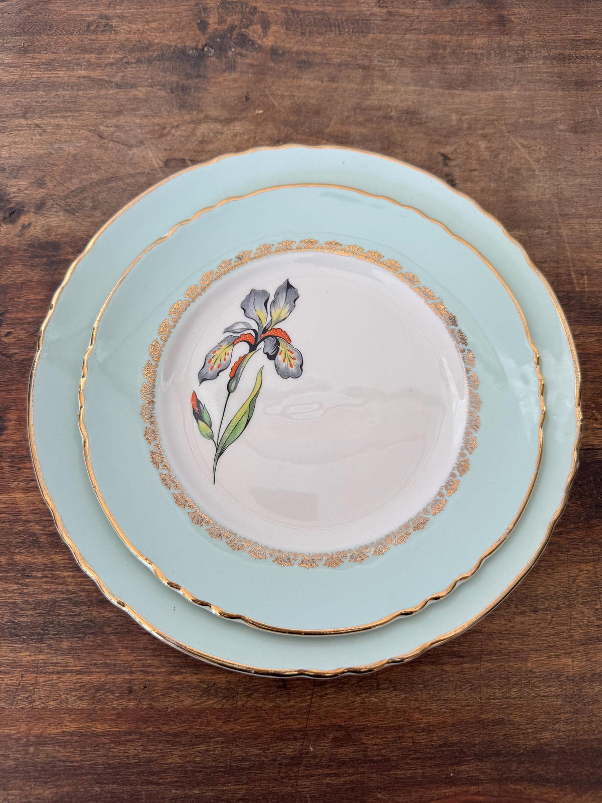 Assiettes porcelaine française Fleurs