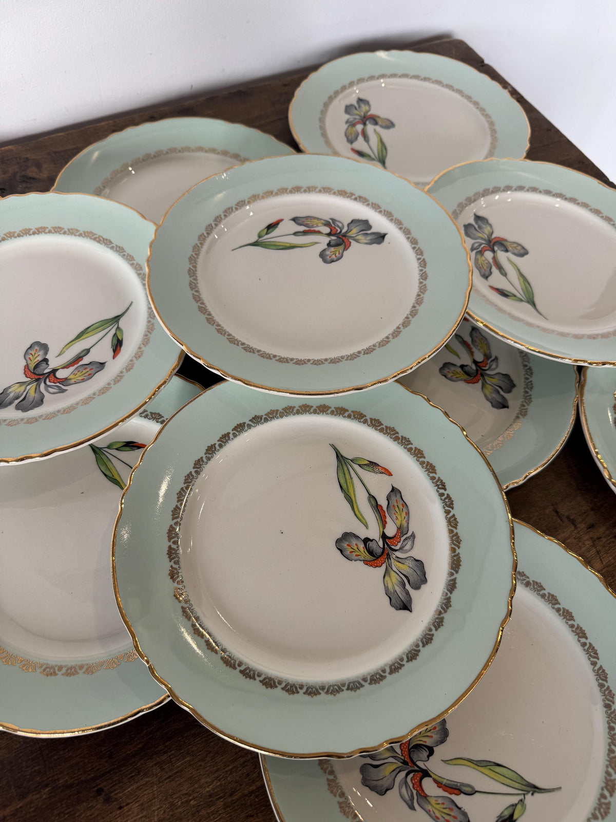 Assiettes porcelaine française Fleurs
