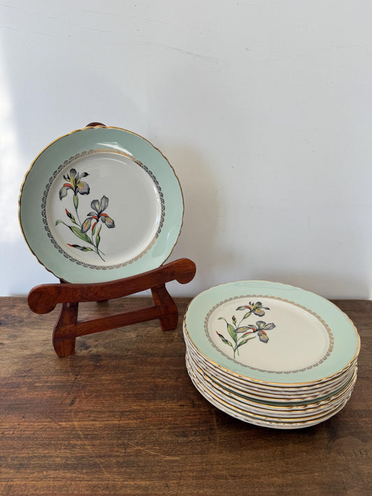 Assiettes porcelaine française Fleurs