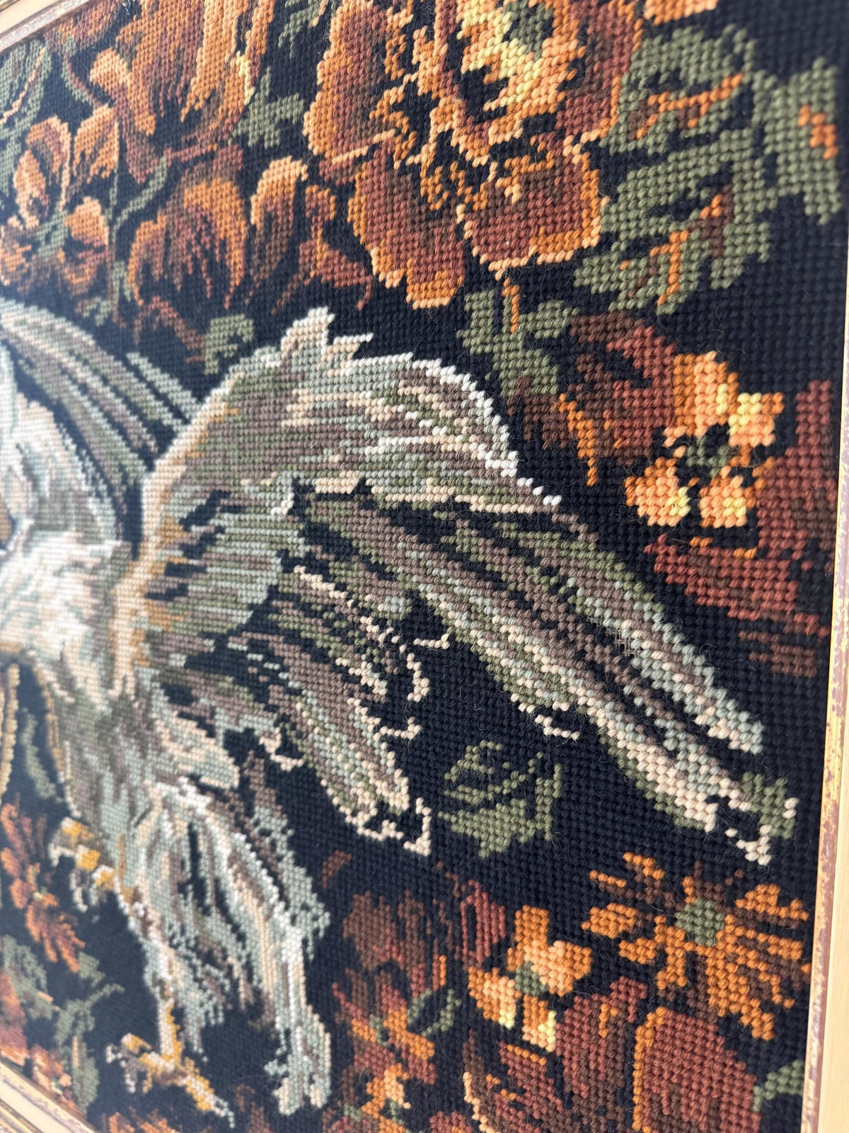 Tableau canevas vintage chérubins aigles et fleurs