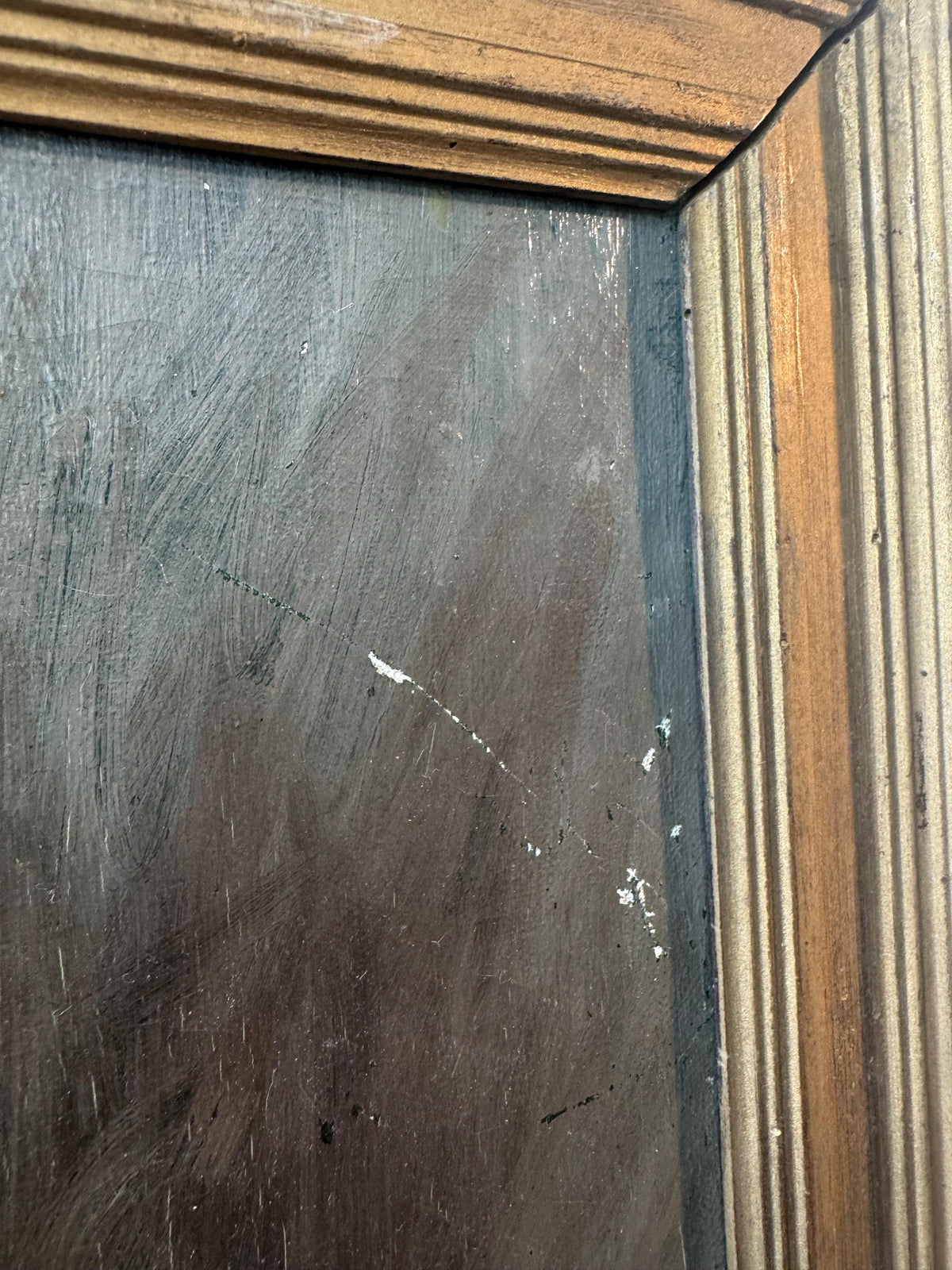 Tableau peinture fleurs vintage cadre doré