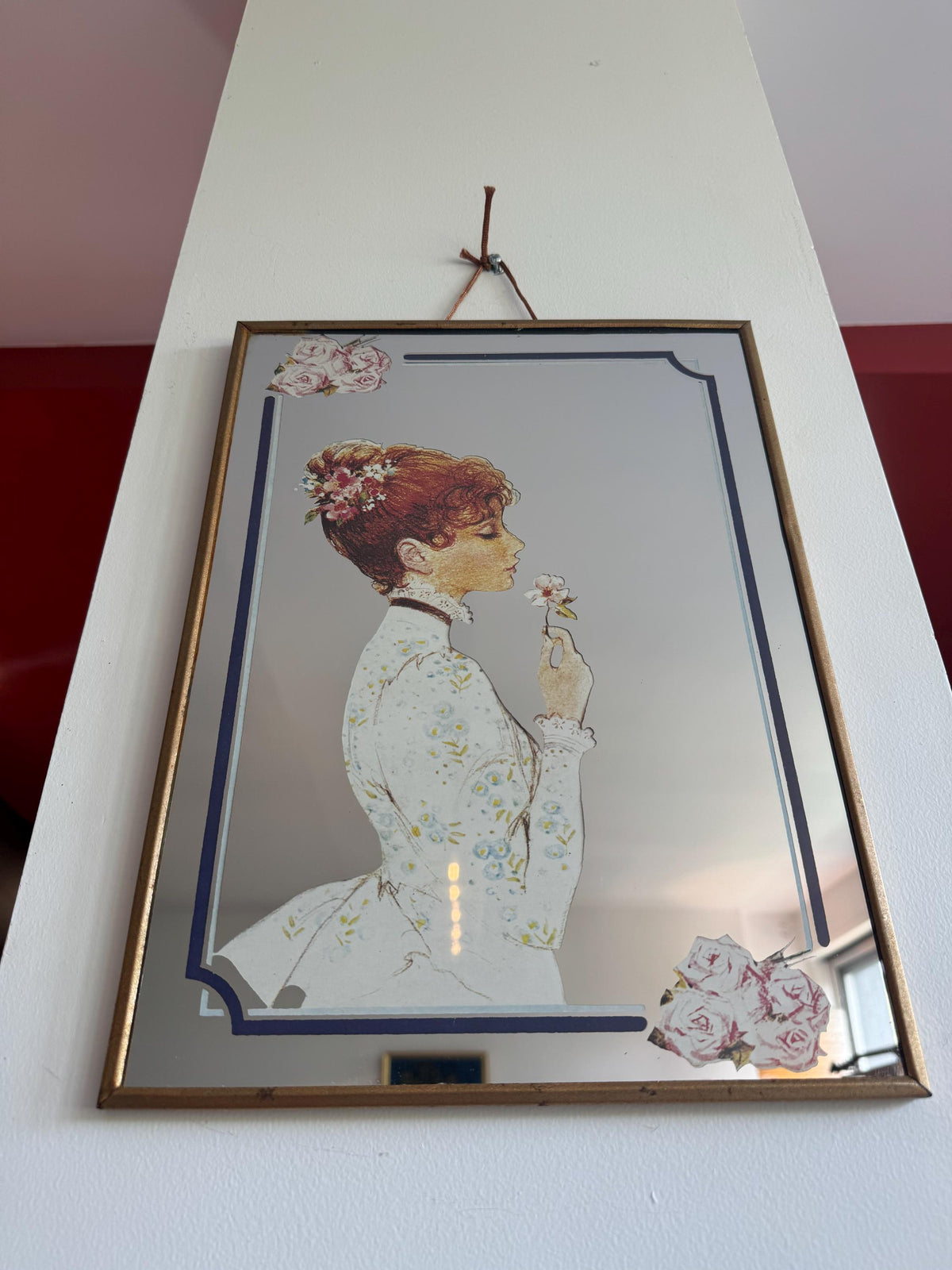 Miroir cadre sérigraphie vintage
