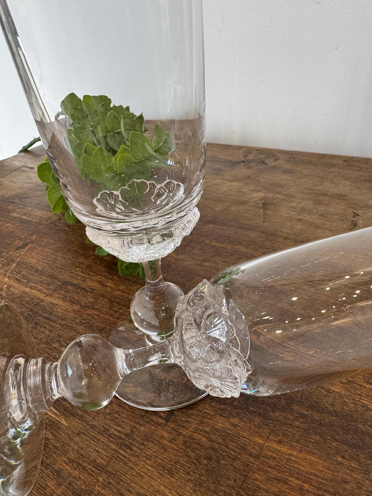 Flutes champagne fleurs vintage