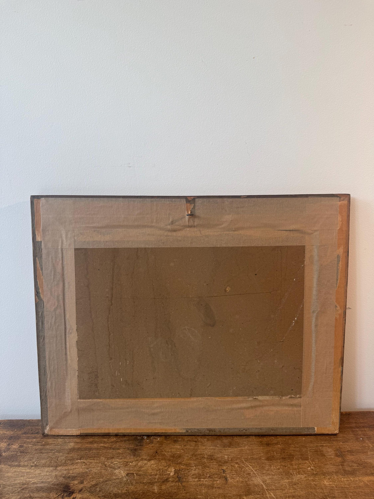 Tableau nature morte cadre bois vintage