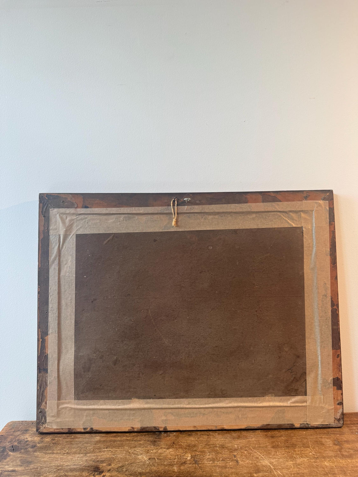 Tableau nature morte cadre bois vintage