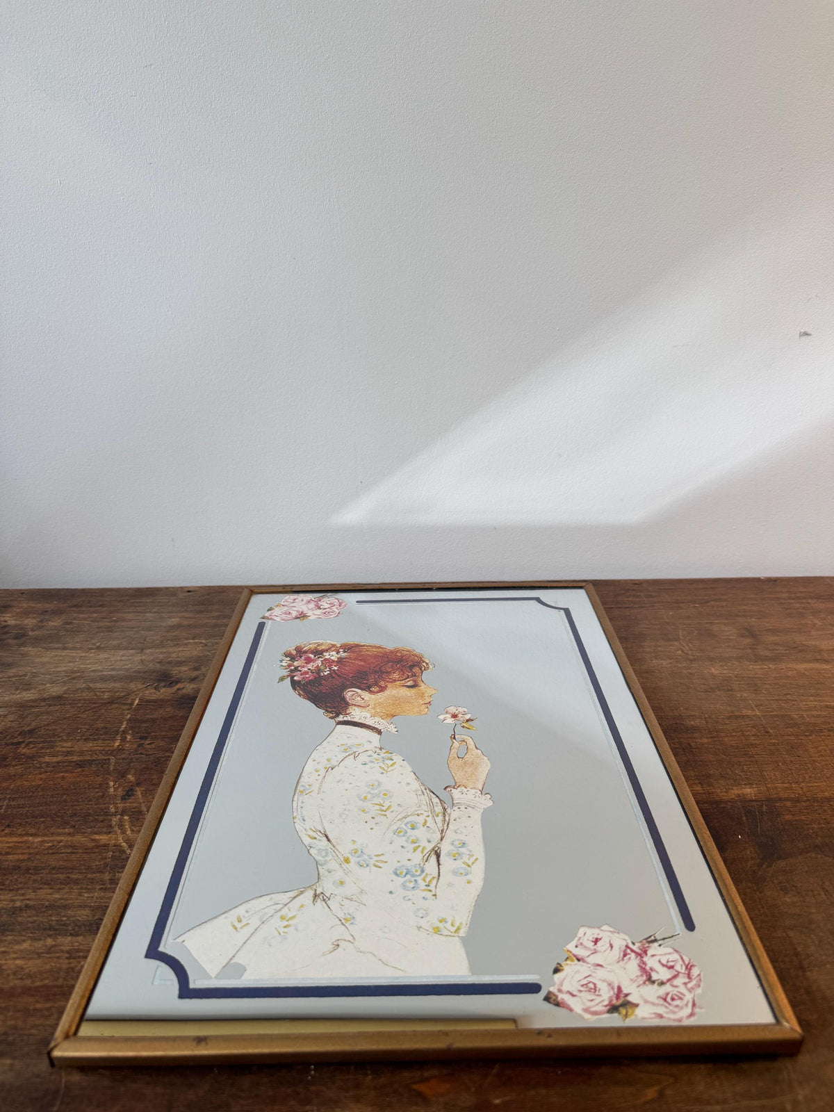 Miroir cadre sérigraphie vintage