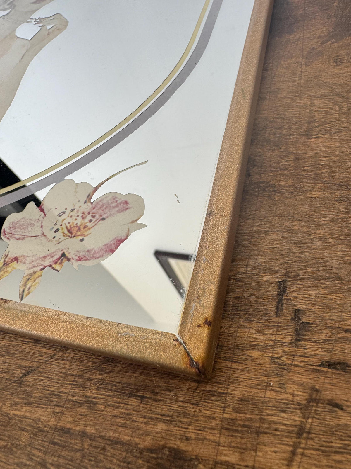 Miroir cadre sérigraphie vintage