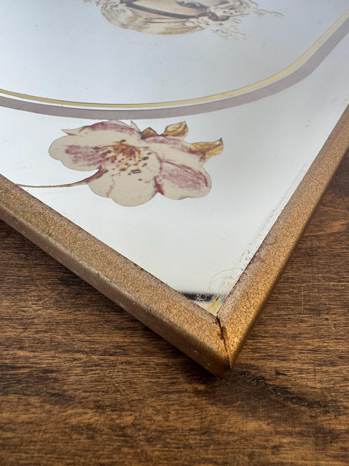 Miroir cadre sérigraphie vintage