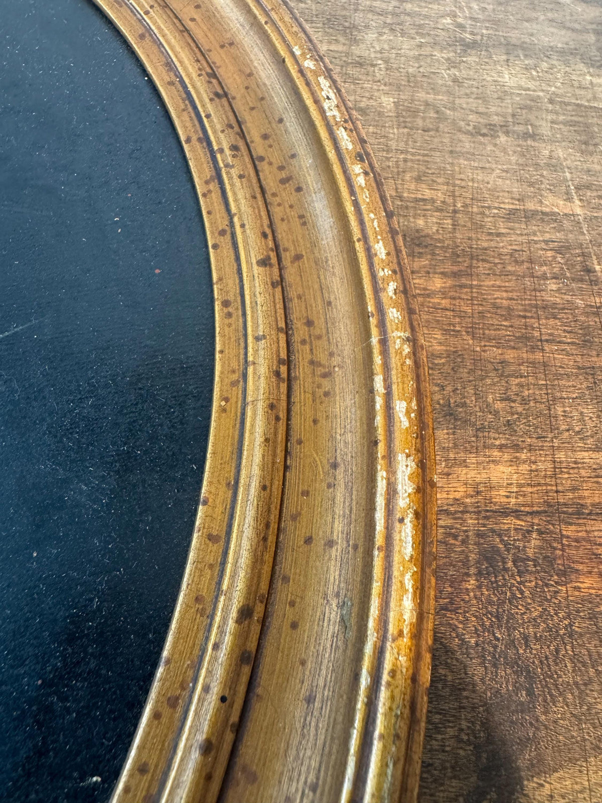 Tableau rond fleur peinture cadre doré