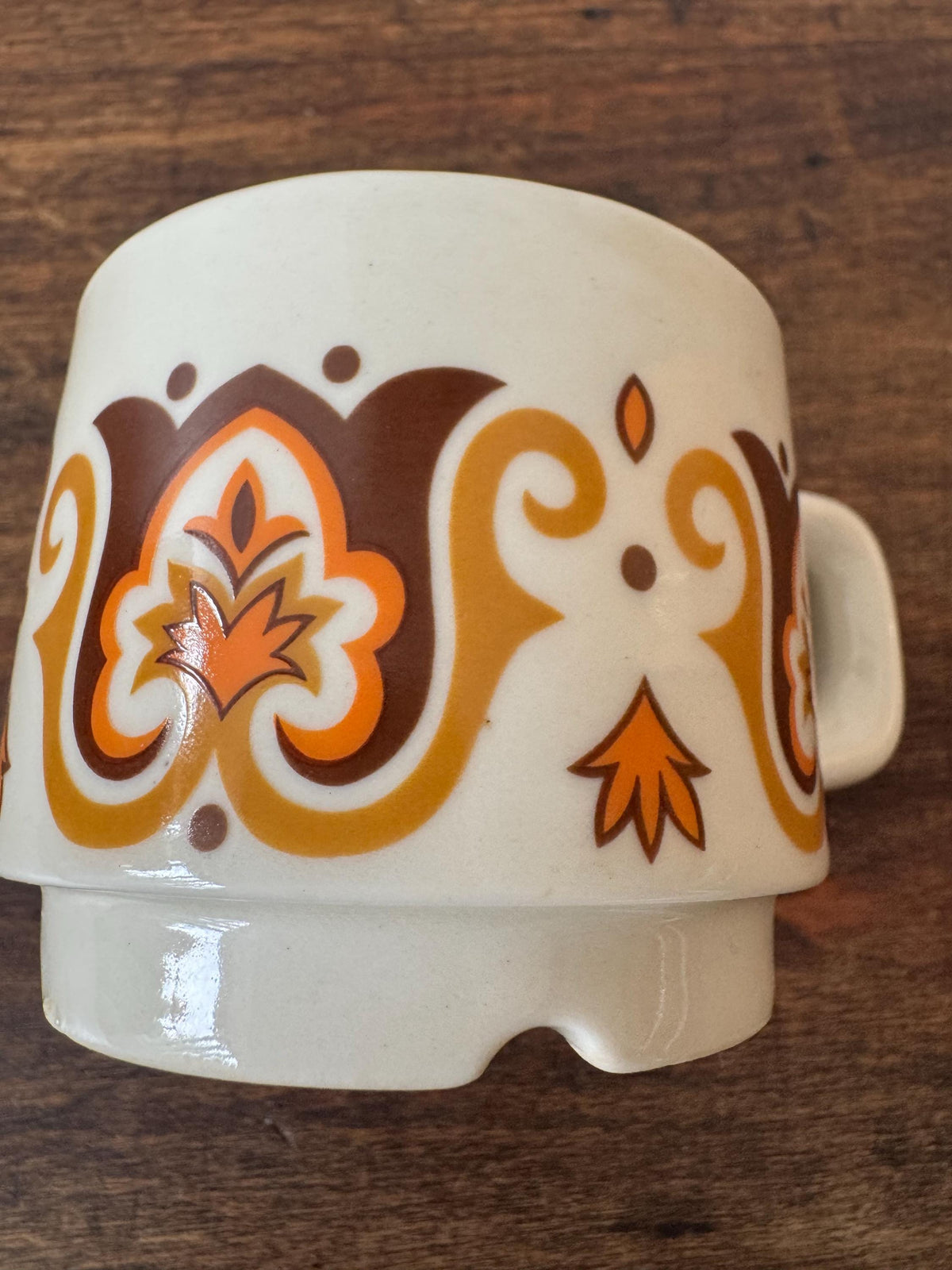 Tasse rétro orange et marron