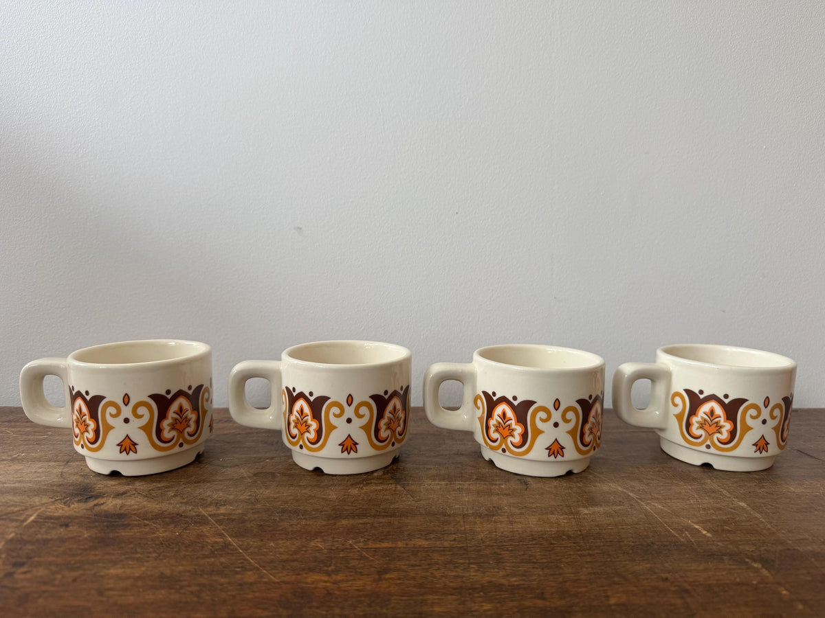 Tasse rétro orange et marron