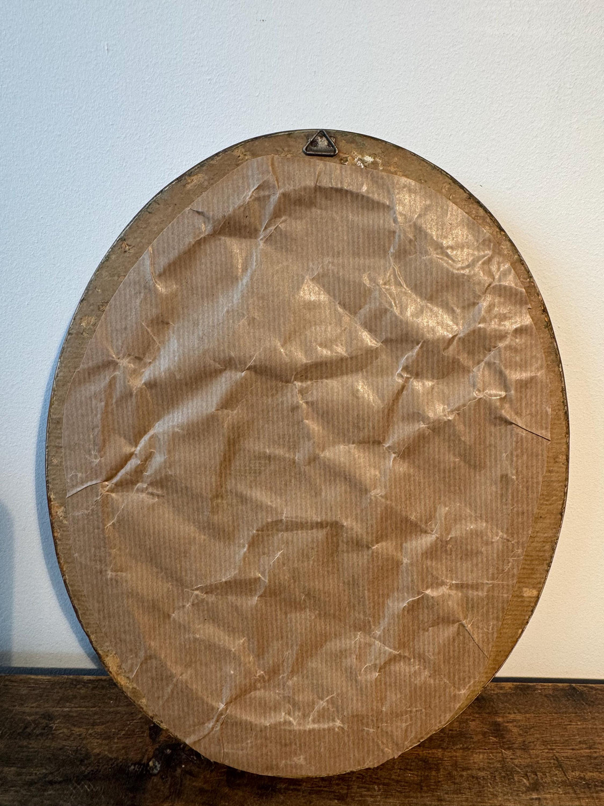 Peinture fleurs oval tableau doré