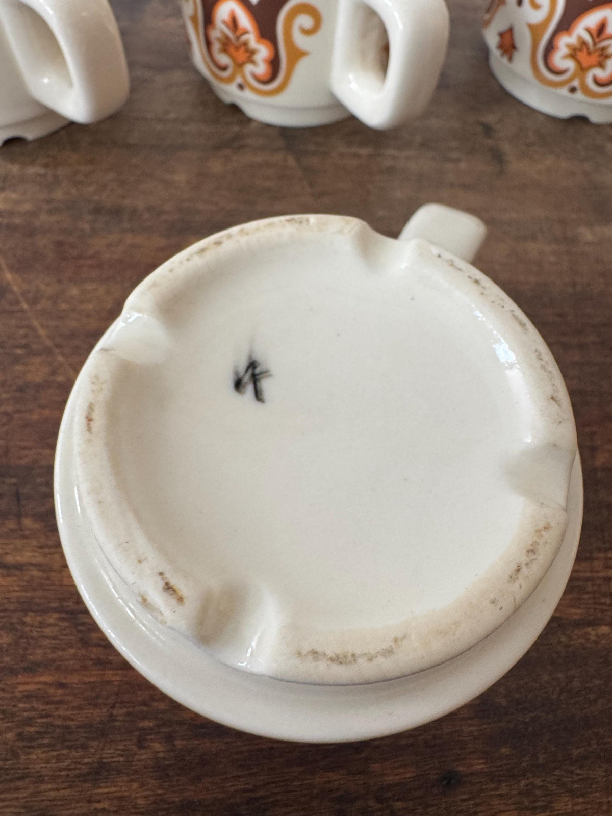 Tasse rétro orange et marron