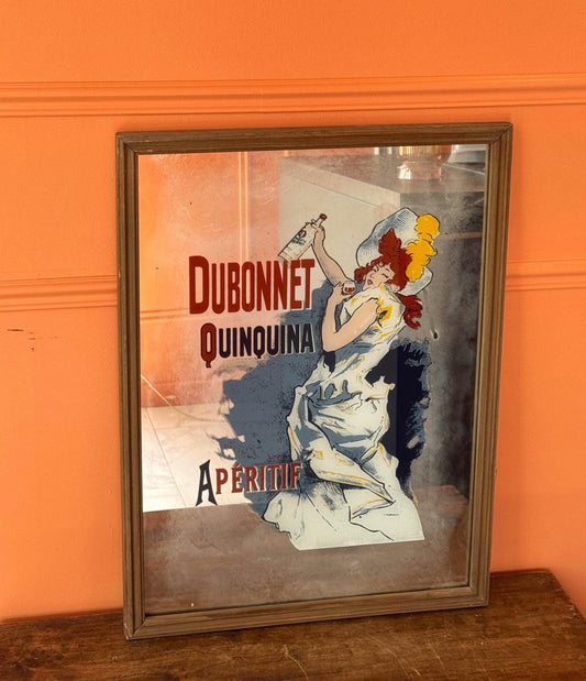 Miroir publicitaire vintage Dubonnet Quinquina – Apéritif – Décoration bistrot français